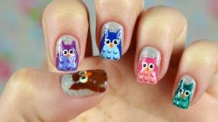 Рисунки совы на ногтях, дизайн ногтей с совами